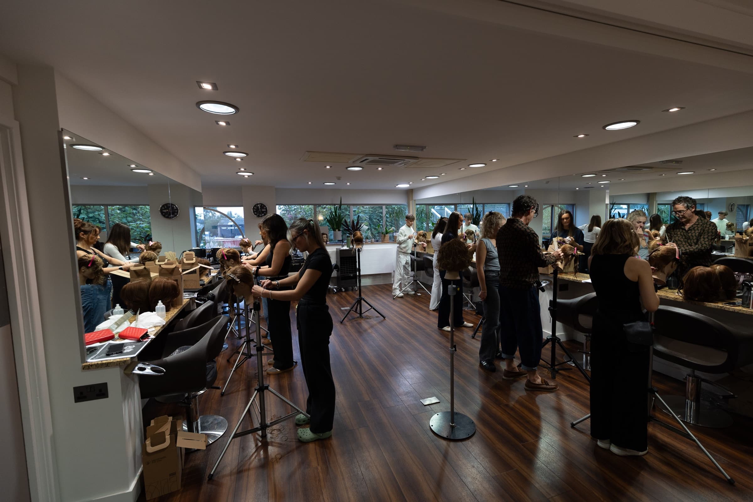 A practical hairdressing class at the Salon Concepts Academy
